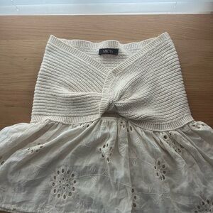 Micas Cream Knit Tube Top